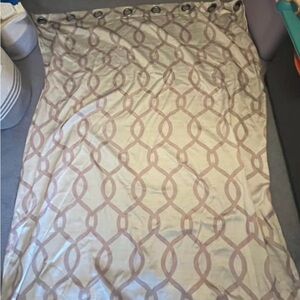 Elegant Tan and Cream Geometric Curtain